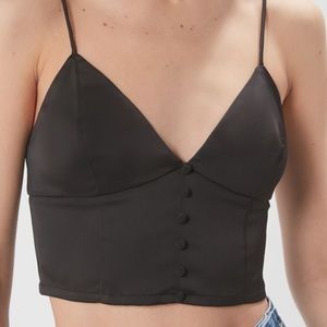 Satin tie-shoulder top